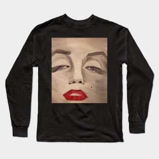 Fancy face oil painting by Tabitha Kremesec Long Sleeve T-Shirt